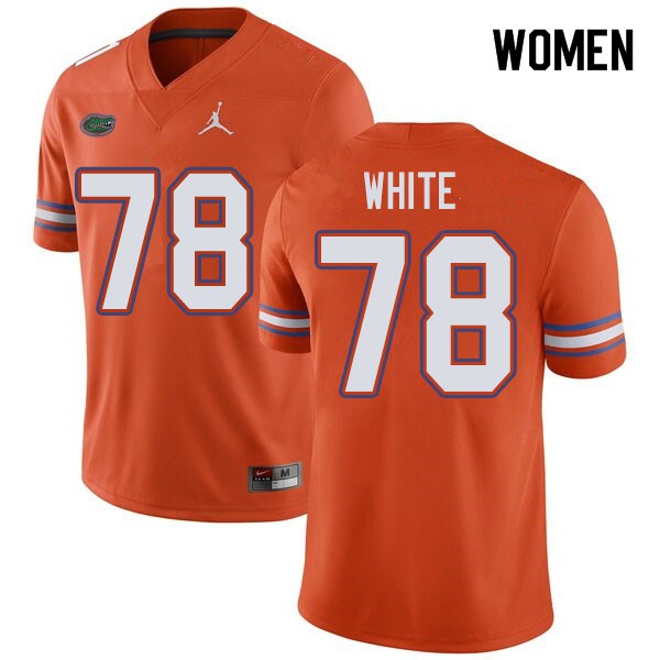 Jordan Brand Women #78 Ethan White Florida Gators College Football Jerseys Orange